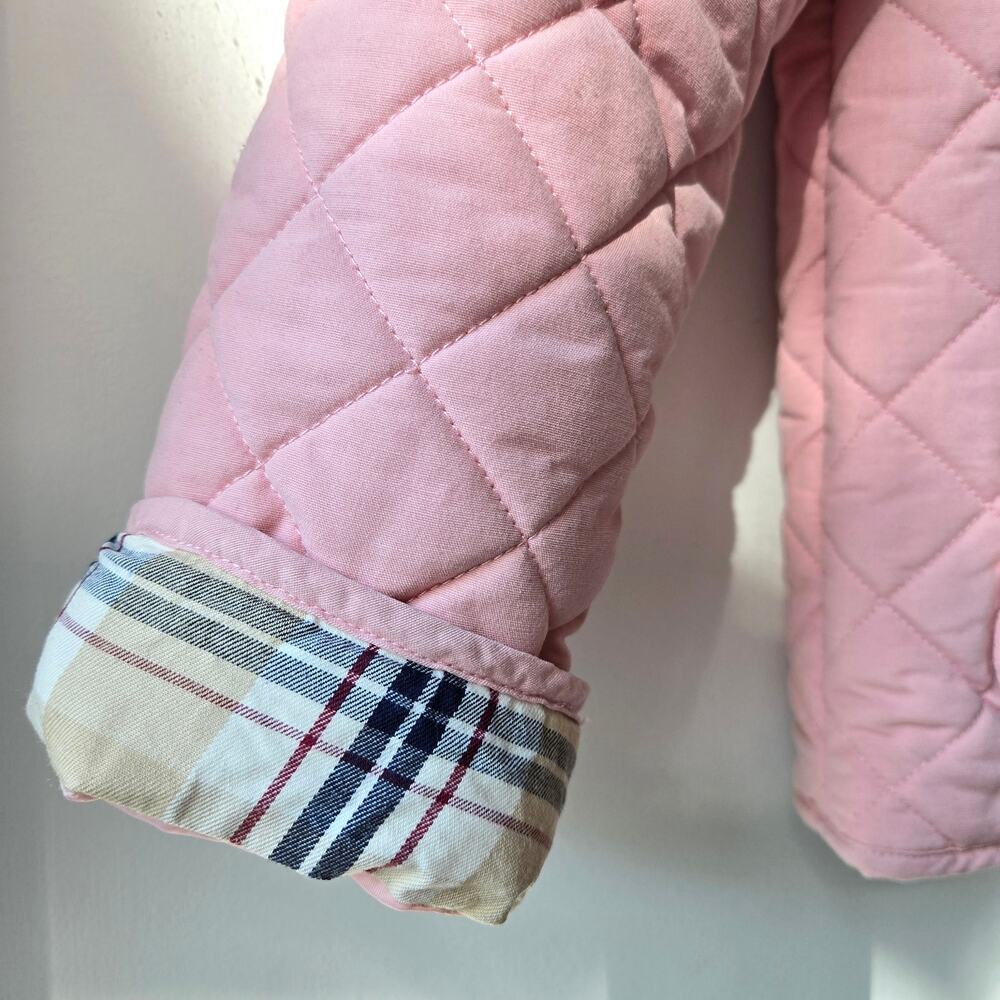 Hope & Henry Girl Quilted Barn Jacket Pink & Plaid Size Large EUC Preppy Classic - Picture 8 of 15